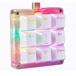 amazing9 square keycaps portable rgb one-handed numeric keyboard