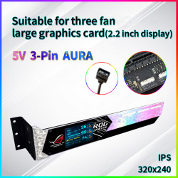 customized 5v 3-pin rgb graphics card holder colorful rgb gpu support video card holder bracket with 2.2 display screen