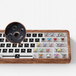61-key solid wood mechanical wired keyboard set 60% lined switch seat hot-swappable with rgb light