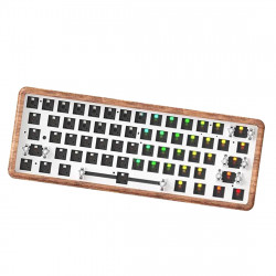 61-key solid wood mechanical wired keyboard set 60% lined switch seat hot-swappable with rgb light