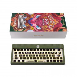 abm648 64-key cnc aluminum alloy mechanical keyboard shining night green customized kit