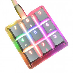 amazing9 square keycaps portable rgb one-handed numeric keyboard