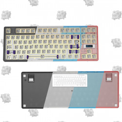 gg86 wired single-mode hot-swappable split configuration customized keyboard set gasket fog transparent