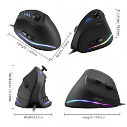 vertical gaming mouse rgb light wired mouse
