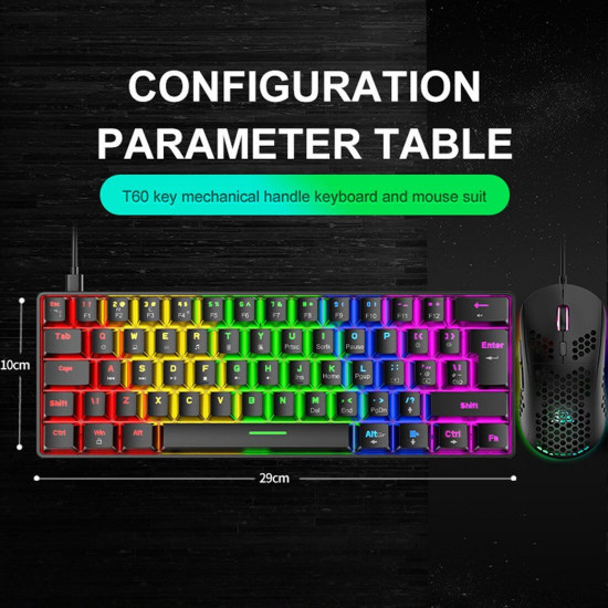 wired mechanical gaming keyboard set with mouse combo
