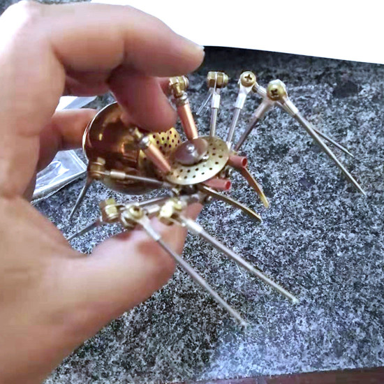 3d metal mechanical spider model kit assembly handmade crafts